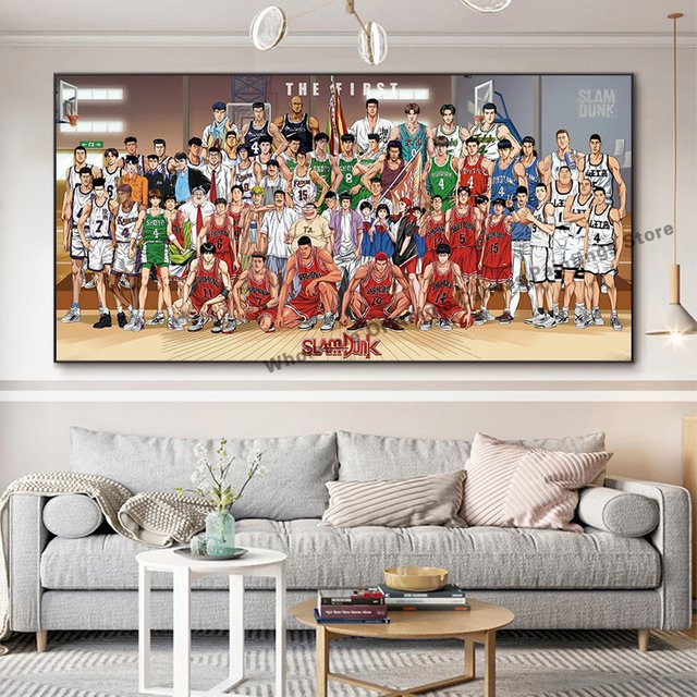 Bandai Slam Dunk Master Anime Wandbild mit Sakura Blumenweg als moderne Illustration in Mehrfarbig - Bild 1