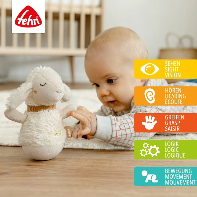 Fehn Mini-Stehauf Schaf fehnNATUR, Plüsch / Textil, ab 0 Jahre - Bild 1