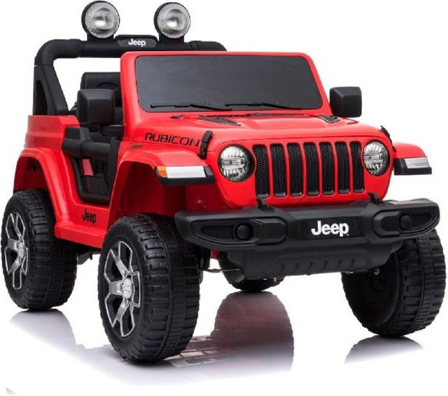 ES-Toys Jeep Wrangler Rubicon Elektroauto mit EVA Reifen, rot - Bild 1