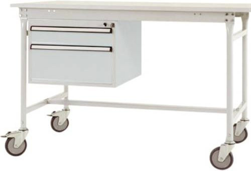 Manuflex Mobiler Gehäuse-Unterbau ZB4582.7035 mit 2 Schubfächern in Lichtgrau RAL 7035 für Tischtiefe 800 mm - Bild 1