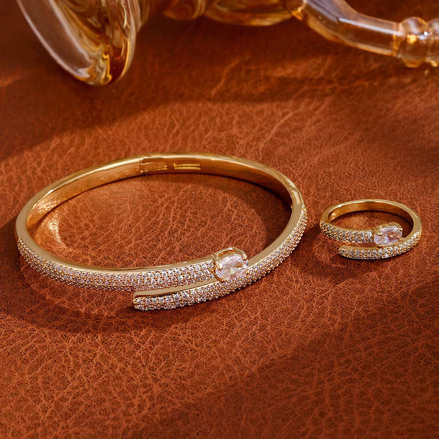 ZAKOL Schmuck-Set, Ring und Armband, Zirkonia, Gold - Bild 2