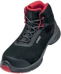 uvex Sicherheitsstiefel 1 G2 S3 ESD in Rot-Schwarz mit Kunststoffkappe und Mikrovelours, Größe 51 - Bild 1