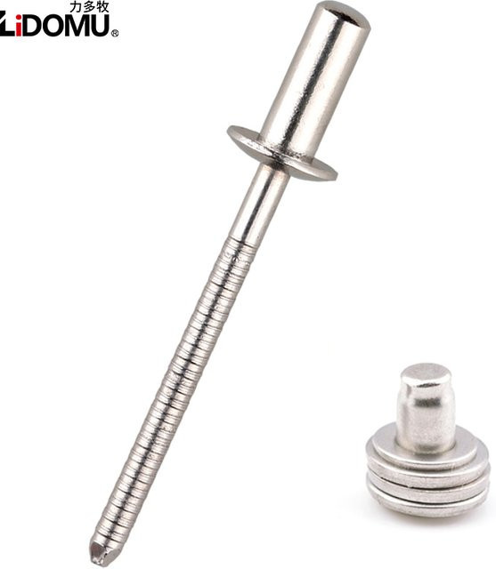 Wasserdichte Edelstahl-Blindnieten mit geschlossenem Ende von LiDOMU in Silber, Durchmesser: 3,2 mm - Bild 1