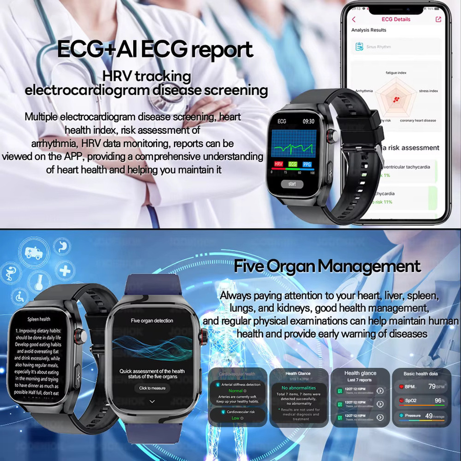 ChiBear Smartwatch, Blau, Silikon, Damen, ECG - Bild 2