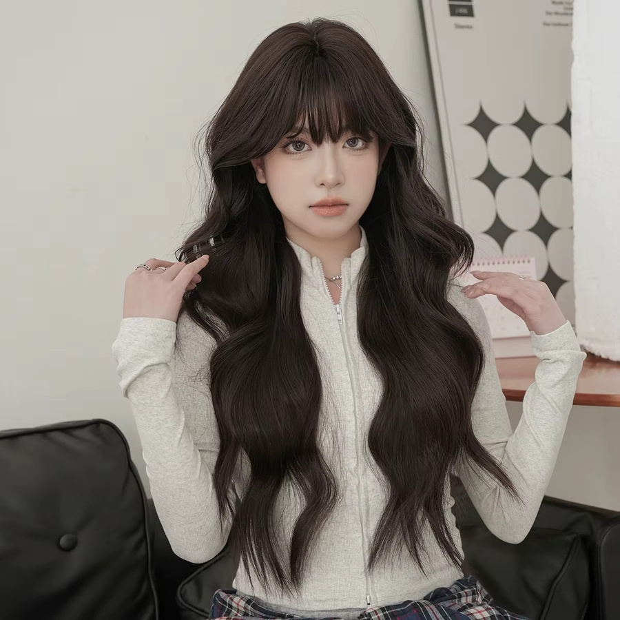 7JHH WIGS Perücke, dunkelbraun, gewellt, Damen - Bild 2