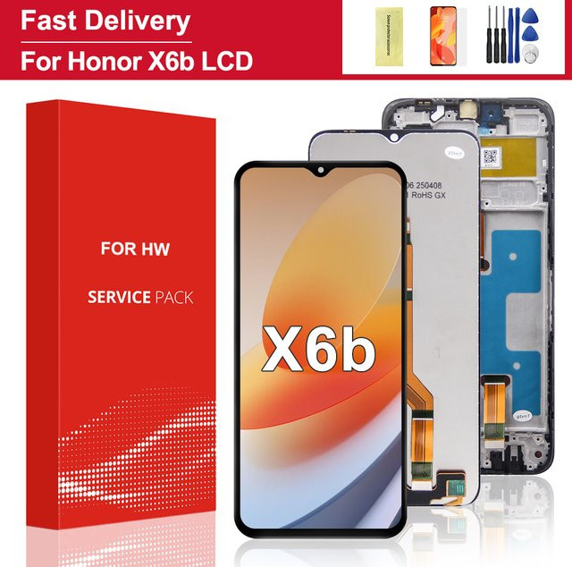 Honor X6b Ersatz LCD Display mit Touch Panel Digitizer und Rahmen in Schwarz für 6,56 Zoll Modelle JDY-LX1 JDY-LX2 - Bild 1