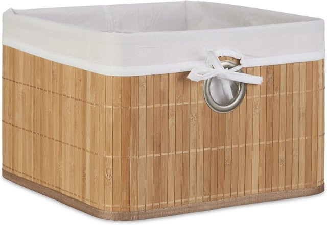 Relaxdays Aufbewahrungskorb aus Bambus in Natur, faltbar, B/T/H: 20 x 31 x 31 cm - Bild 1