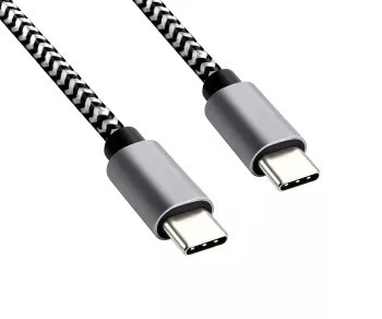 DINIC USB Typ C auf C Ladekabel mit 60W und Nylon-Ummantelung in Space Grey, Länge: 0,50 m - Bild 1