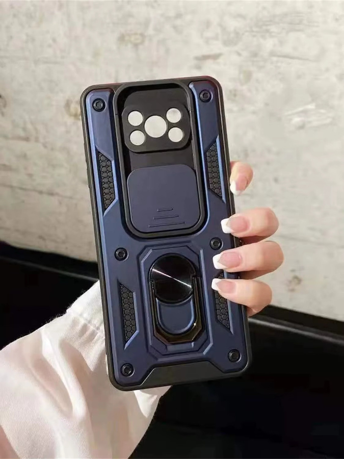 Stoßfeste NFC Schutzhülle für Xiaomi Poco X3 Pro mit magnetischem Ring und Kamera-Schutz in Gold - Bild 6