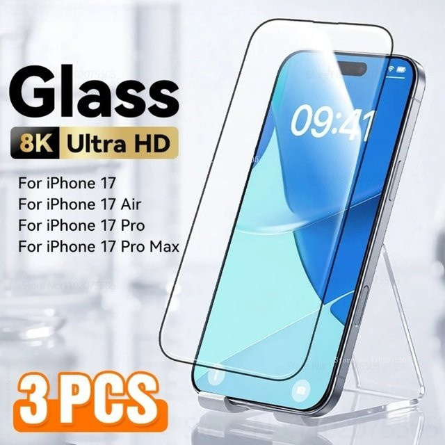 3er-Pack Displayschutzfolie aus gehärtetem Glas für Apple iPhone 11 bis iPhone 17 Pro Max, transparent - Bild 1