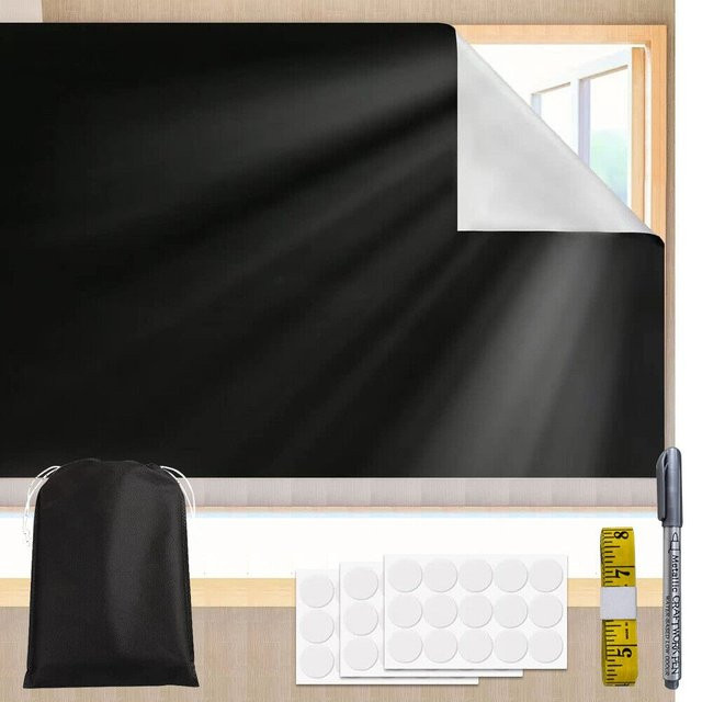 Tragbarer Verdunkelungsvorhang mit UV-Schutz für Schlafzimmer und Kinderzimmer, Schwarz, Breite: 150 cm - Bild 1