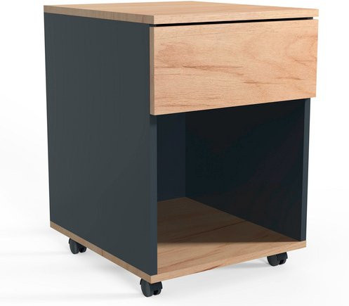 VCM Rollcontainer Dalosa in Anthrazit und Honig-Eiche mit Rollen, B/T/H: 39,0 x 45,0 x 55,0 cm - Bild 1