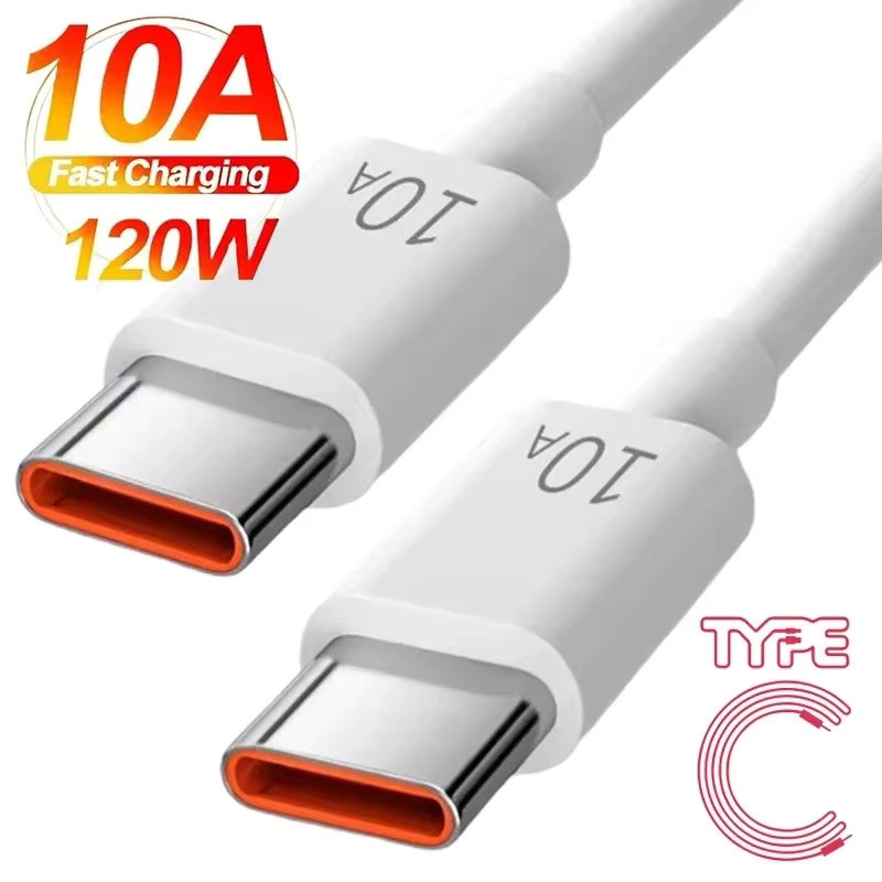 USB-C auf USB-C Ladekabel 120W 10A PD Schnellladekabel für iPhone Samsung Xiaomi in Weiß - Bild 4