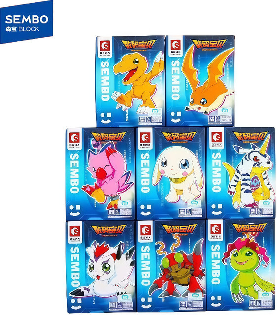 SEMBO Digimon Mini Bricks Bausteine Set mit Agumon, Gabumon und Palmon in Mehrfarbig - Bild 1