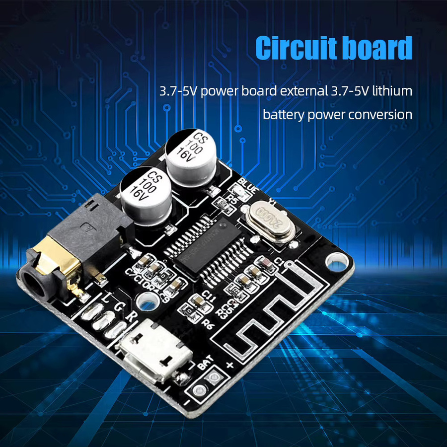 ALLOYSEED Bluetooth 5.0 Audio Empfänger Modul, MP3 Verlustfreier Decoder mit AUX und Typ-C, Schwarz - Bild 3