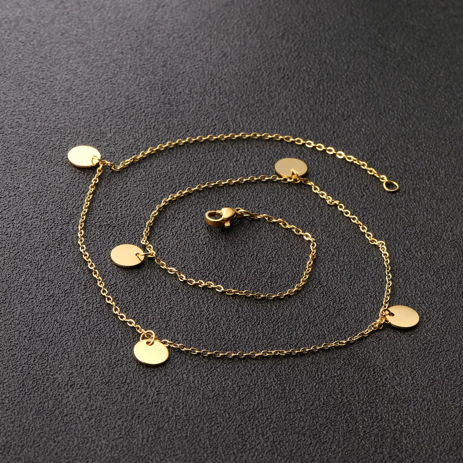 LUXUSTEEL Anhänger Halskette Edelstahl, Runde Münze, 45 cm, Damen - Bild 2