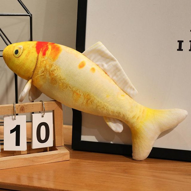 Wucifang Bags Koi-Fisch Plüschtier Kissen, Bunt Rot Gold, 40cm - Bild 1