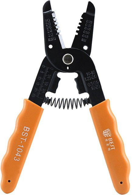 BES Multifunktions-Drahtzange mit Abisolierfunktion und PVC-Griff für Kabel von 0,25-0,65 mm²/22-30 AWG - Bild 1