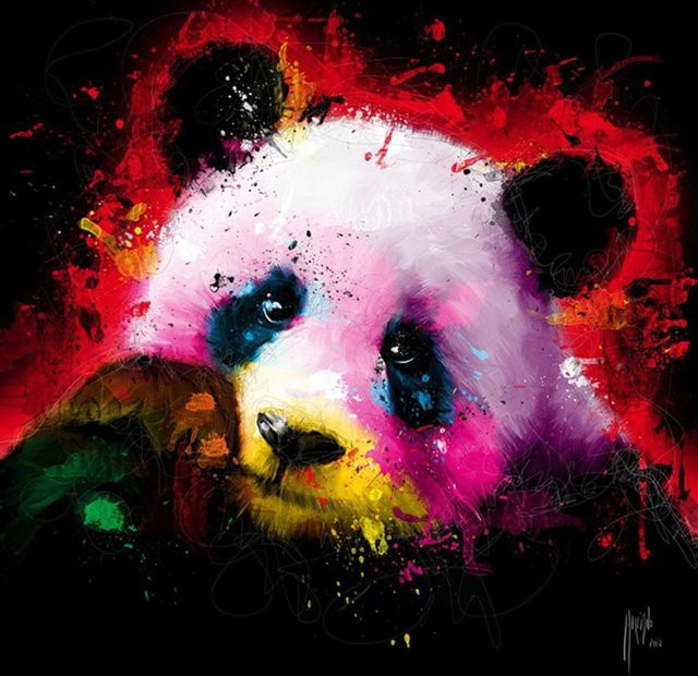 FIYO Diamantgemälde Panda Motiv als rundes Stickerei-Mosaik in Multicolor, B/D/H: 40 x 40 x 0 cm - Bild 1