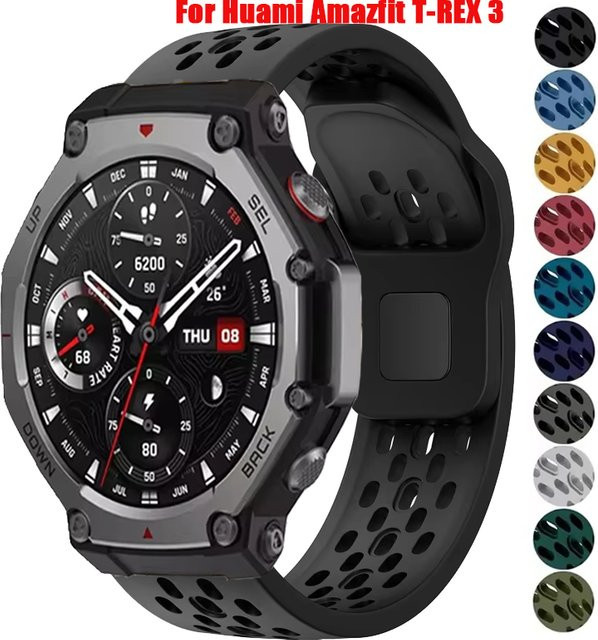Huami Amazfit T-REX 3 Uhrenarmband, Silikon, Schwarz, Unisex - Bild 1