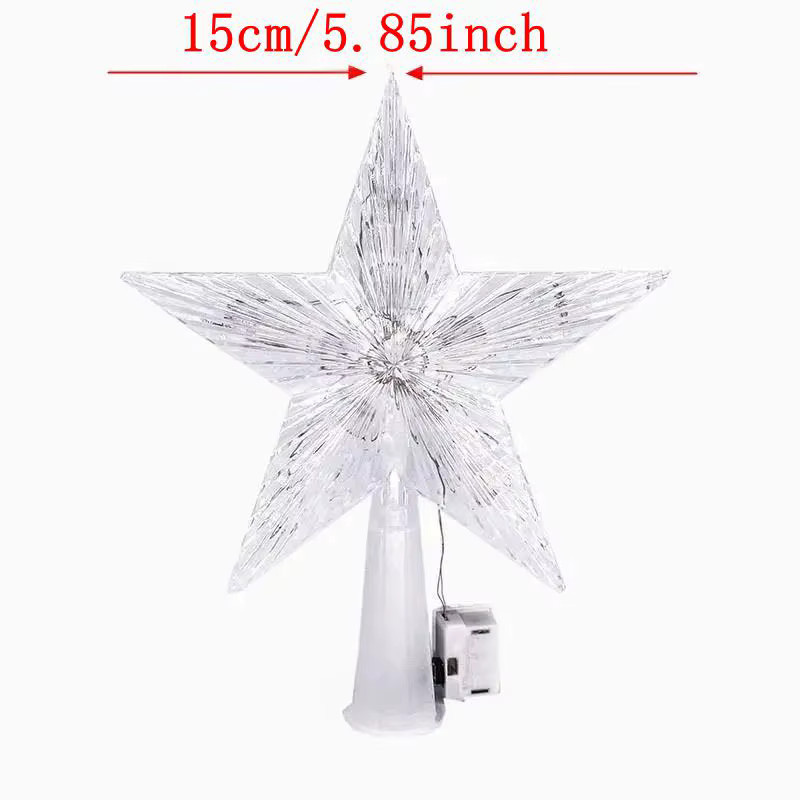 TopStar LED-Leuchtbaumspitze in Form eines fünfzackigen Sterns, transparent und bunt, Höhe: 15 cm - Bild 4