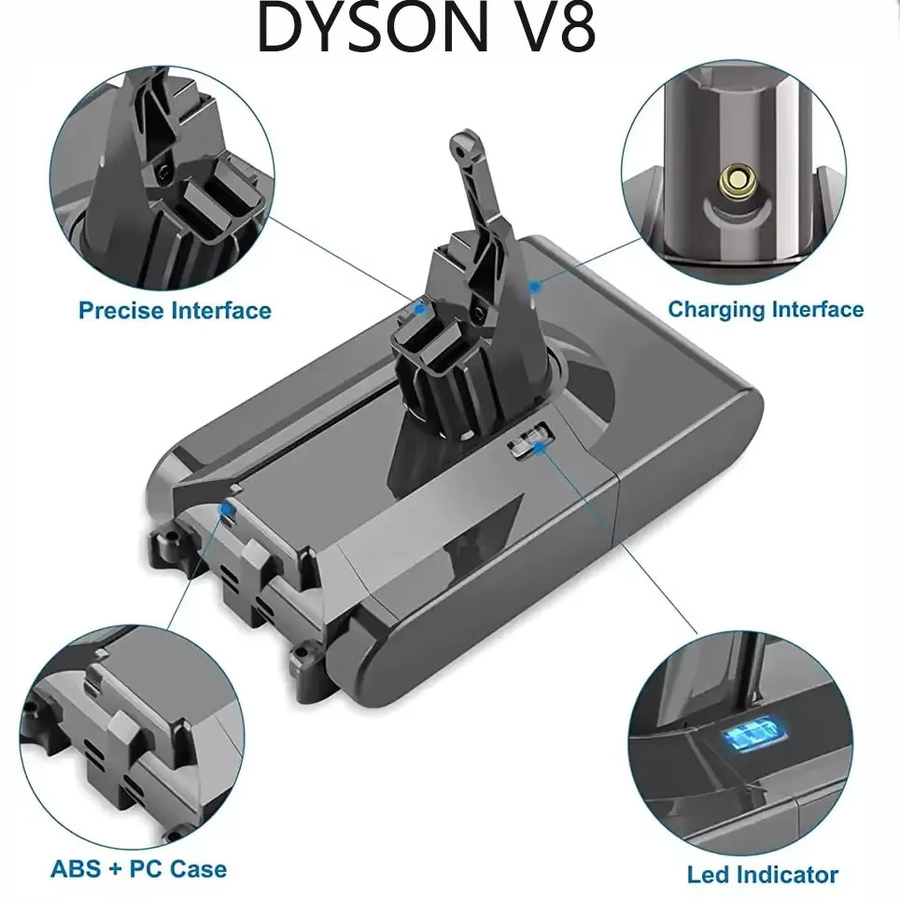 Ersatzakku für Dyson V8 Li-Ionen-Staubsauger, 21,6V, 9800/12800mAh, wiederaufladbarer Akku - Bild 2
