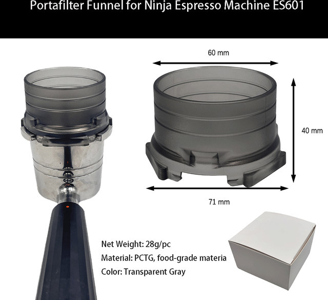 Ninja Kaffee-Siebträger-Trichter und Dosierring für die Ninja Luxe Café Premier Series ES601 und ES501 Espressomaschinen - Bild 1