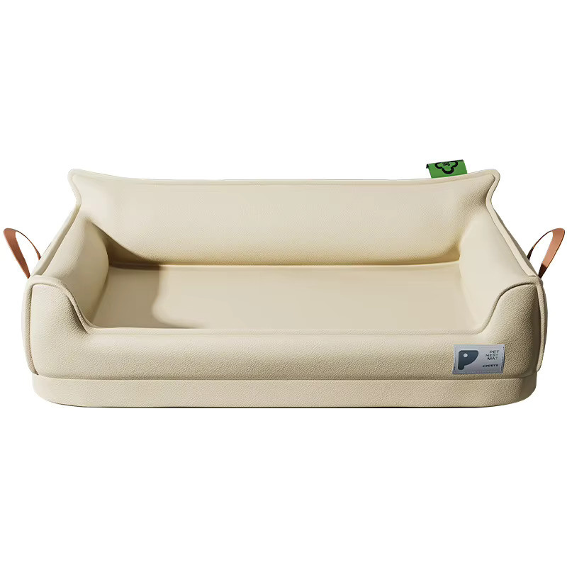 Orthopädisches Hundebett-Sofa von VOFORD aus Kunstleder in Beige mit abnehmbarem Bezug und rutschfestem Boden - Bild 2