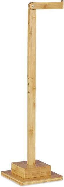 Relaxdays Toilettenpapierhalter aus Bambus in Hellbraun Natur, freistehend und rutschfest, B/T/H: 71,5 x 23,5 x 19 cm - Bild 1