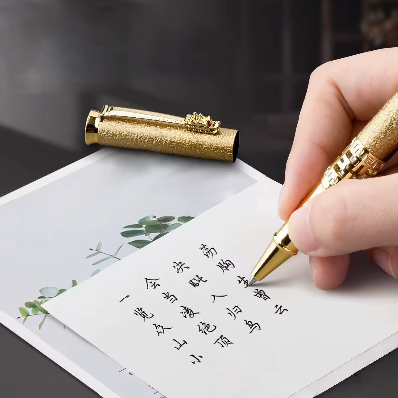 FFHUOHUO Kugelschreiber aus Metall im chinesischen Stil, erhältlich in Silber und Gold - Bild 3