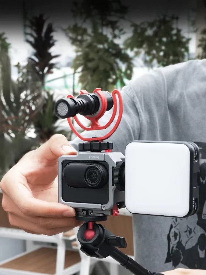 Flymile Metallkäfig Schutzrahmen mit Kaltschuhhalterung für Insta360 GO3S und Insta360 GO3 Sportkamera Zubehör - Bild 6