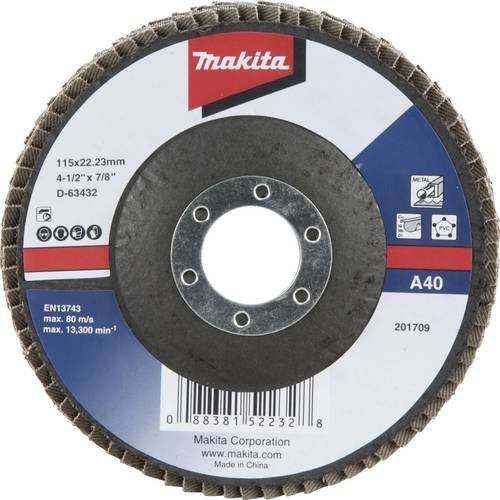Makita Fächerschleifscheibe Durchmesser 115 mm Körnung 60 Multicolour - Bild 1
