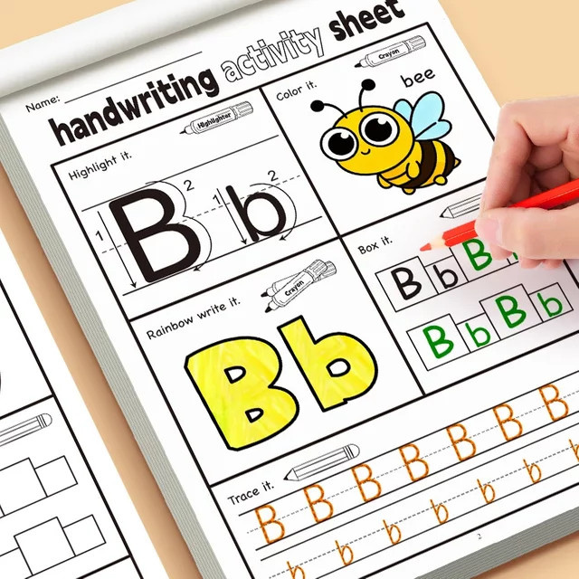 BOHY Englisches Buchstaben-Handschrift-Übungsbuch für Kinder mit interaktiven Spielen und Illustrationen, Mehrfarbig - Bild 1