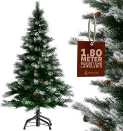 CASARIA Weihnachtsbaum künstlich mit Schnee-Optik in Grün und Weiß, Höhe: 180 cm, mit Metallständer - Bild 1