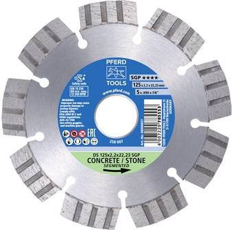 PFERD Diamanttrennscheibe SGP für Stein und Beton, Farbe: Silber, Durchmesser: 178 mm, Bohrungs-Ø: 22,23 mm - Bild 1