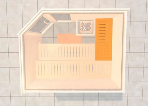 WEKA Saunabank aus Lindenholz, beige, B: 74 cm, T: 52 cm - Bild 1