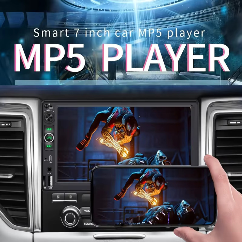 Bileeko Doppel-DIN Autoradio mit 17,78 cm HD-Touchdisplay, Carplay, Android Auto und Mirror Link in Schwarz - Bild 4