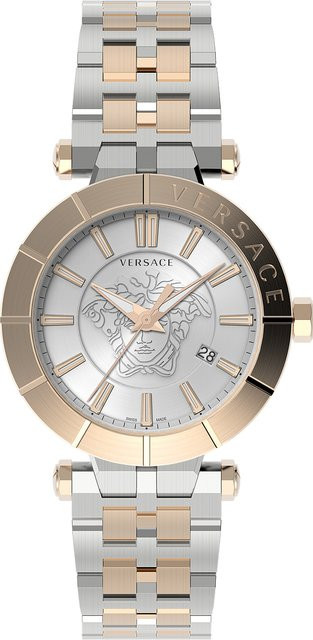 Versace Herrenuhr, Quarz, Edelstahl, Silber, 43 mm, 5 ATM - Bild 1
