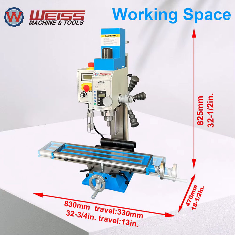 WEISS Tischfräsbohrmaschine VM18L mit 750 W und variabler Drehzahl 100-2250 U/min in Weiss - Bild 2
