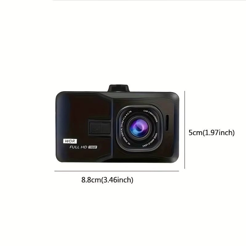 OBDResource Dashcam Full HD 1080P mit 3-Zoll-Bildschirm, 170 Grad Weitwinkel und Nachtsicht, Schwarz - Bild 6