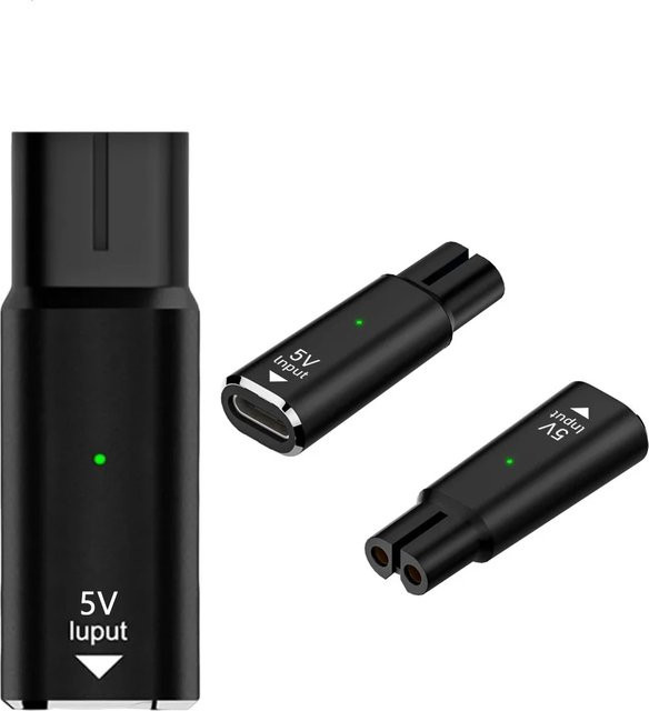 USB-C Ladeadapter für Philips OneBlade QP2520 QP2620 QP2510 QP2515 elektrischer Bartschneider, Schwarz - Bild 1