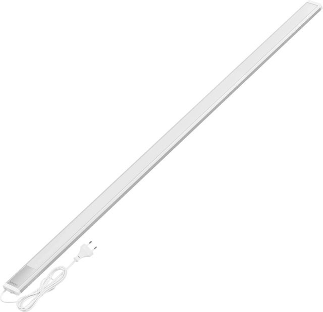 Oktaplex 3er Set LED Unterbauleuchten für die Küche aus Aluminium in Silber und Weiß, Warmweiß mit Schalter, Länge: 120 cm - Bild 1