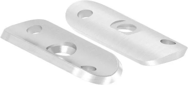 FeNau Handlaufanschlussplatte aus Edelstahl V2A in Silber, Geschliffen Korn 240, für Rohr Ø 33,7 mm, B: 6,3 cm, H: 2,5 cm, T: 0,4 cm - Bild 1