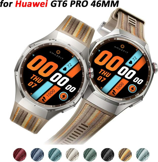 CAOWTAN Uhrenarmband Silikon, Nylon, Huawei Watch GT6 Pro 46 mm, Unisex - Bild 1