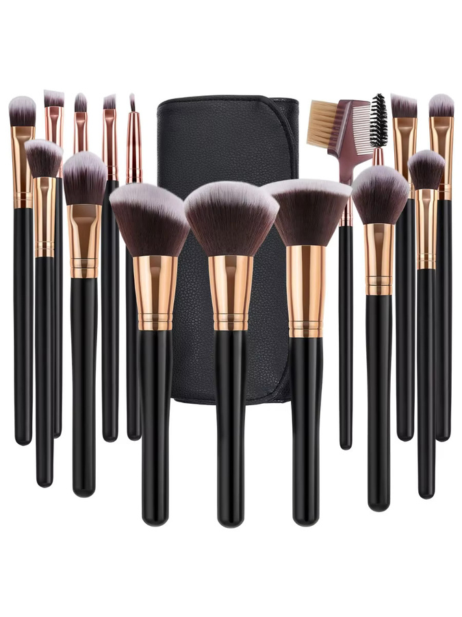 RUNTOIN Make-up Pinsel Set, 16 Stück, Schwarz, Unisex - Bild 7