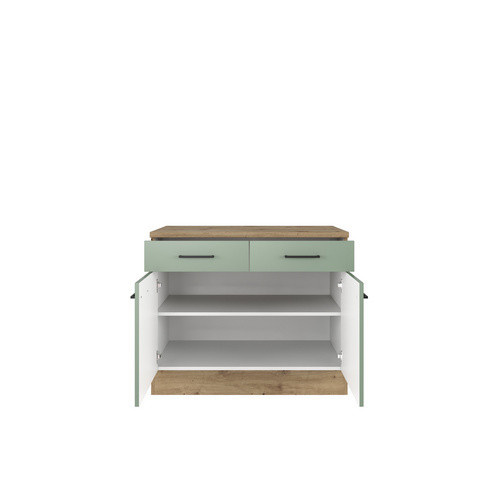 Flex-Well Küchen-Unterschrank Cara in Schilfgrün matt und Artisan Eiche, B/H/T: 100 x 85 x 60 cm - Bild 2