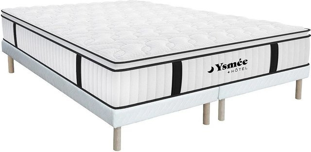 Vente-unique Matratze und Bettgestell Delice mit Lattenrost und Stoffbezug, Weiß, Breite: 180 cm - Bild 1