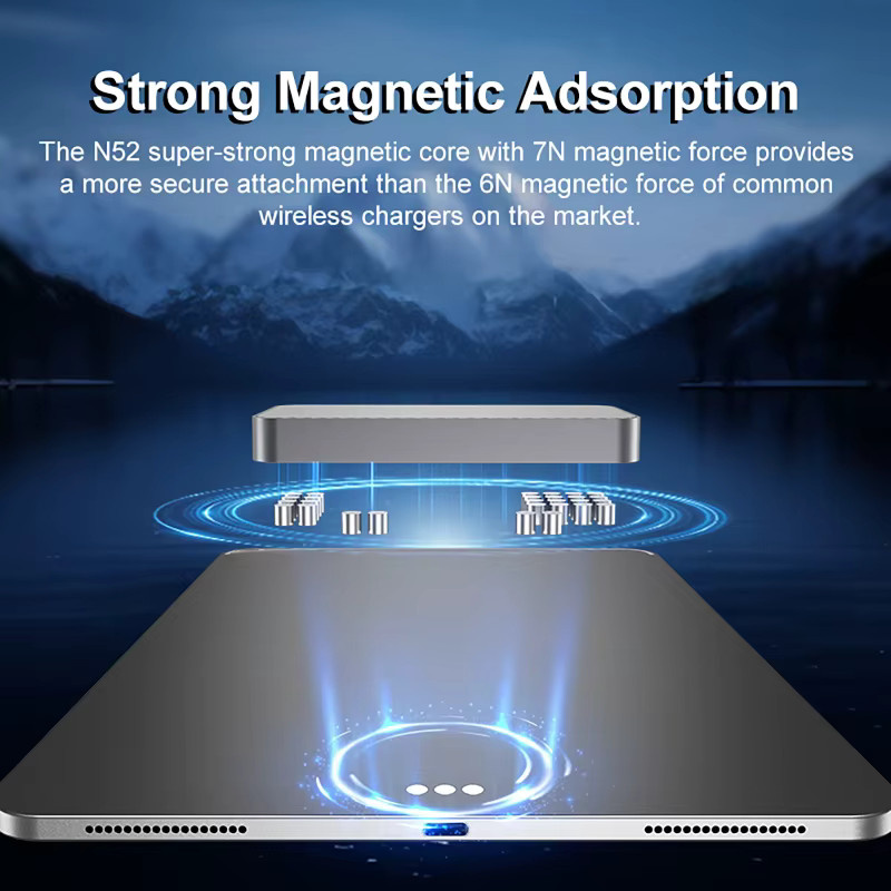 luxuglow 18W Schnellladegerät aus Aluminiumlegierung, kabelloses magnetisches Ladegerät für iPad Pro 11, 12 und 13 Zoll - Bild 2
