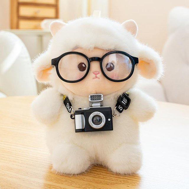 Yiran toy Kleines Schaf, Plüschtier, mit Brille, 15cm - Bild 1