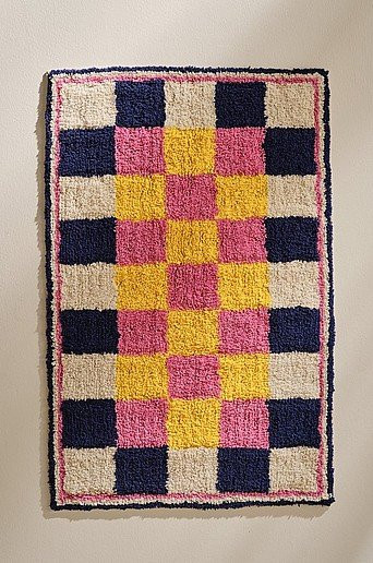 MAY Badematte aus Baumwolle in Gelb und Multicolour, modern und waschbar - Bild 1